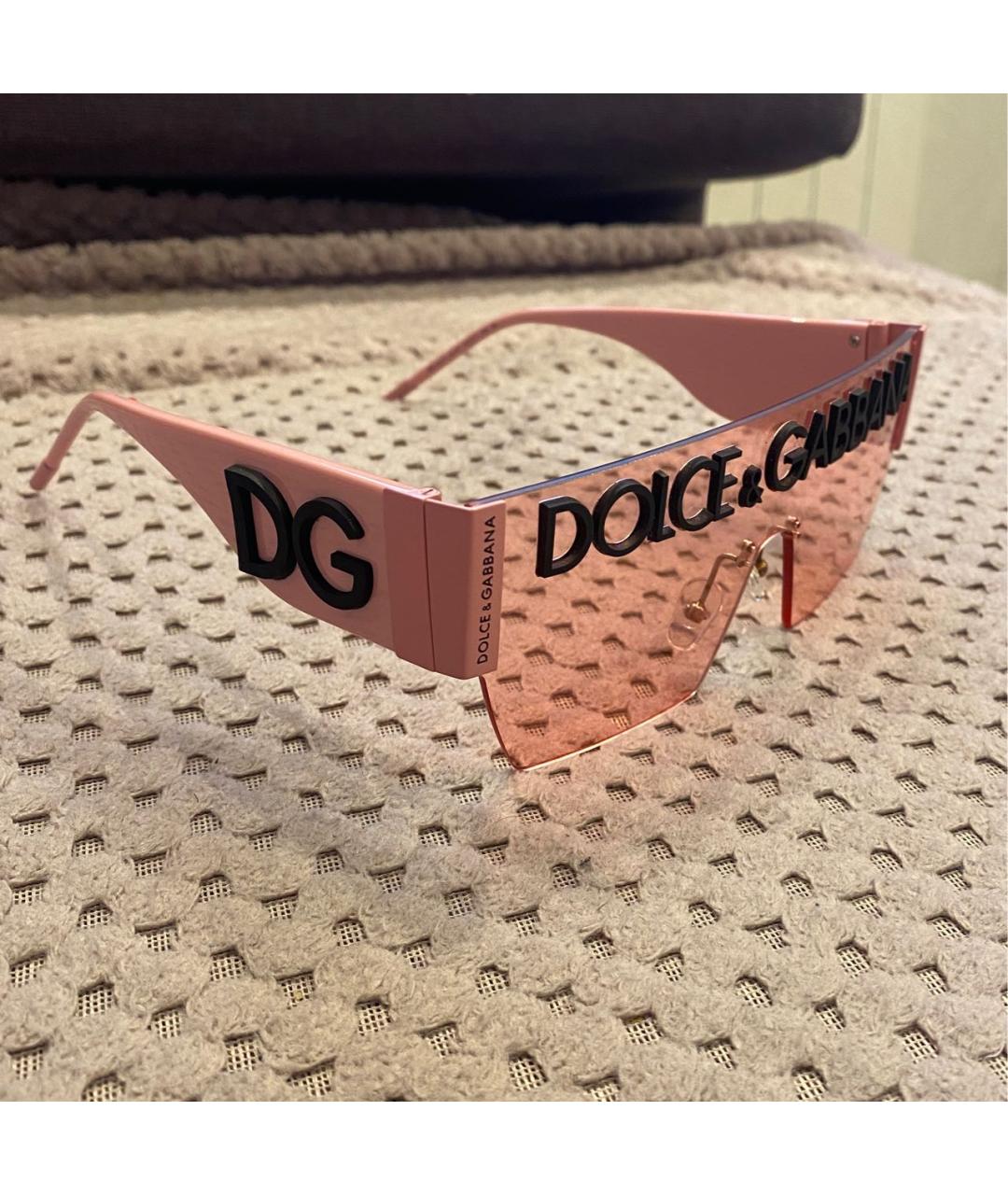 DOLCE&GABBANA Розовые пластиковые солнцезащитные очки, фото 5