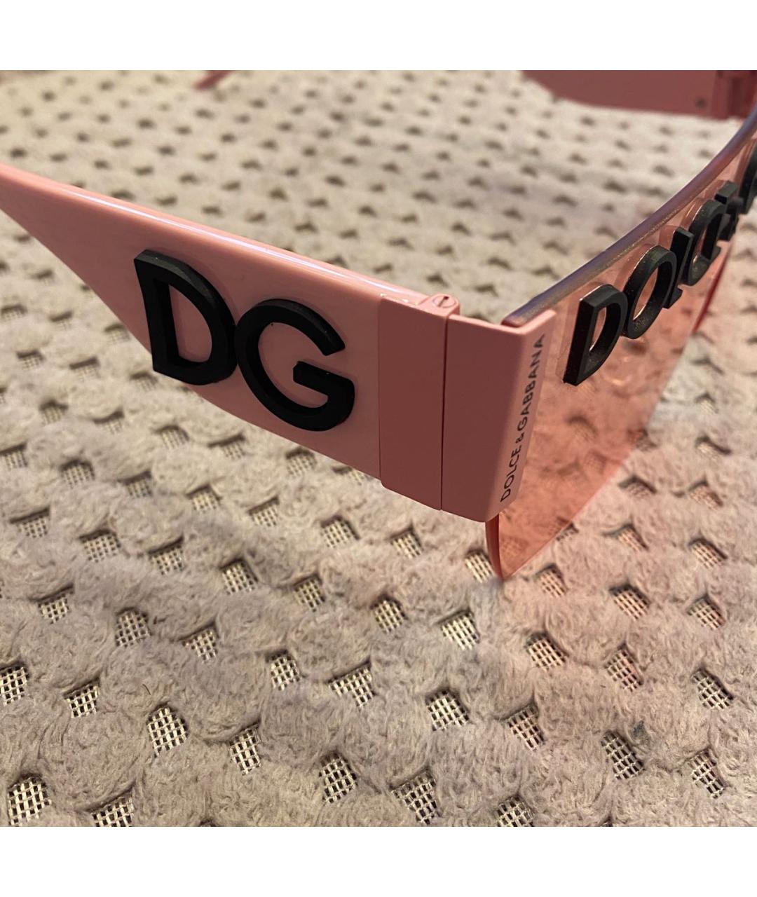 DOLCE&GABBANA Розовые пластиковые солнцезащитные очки, фото 3