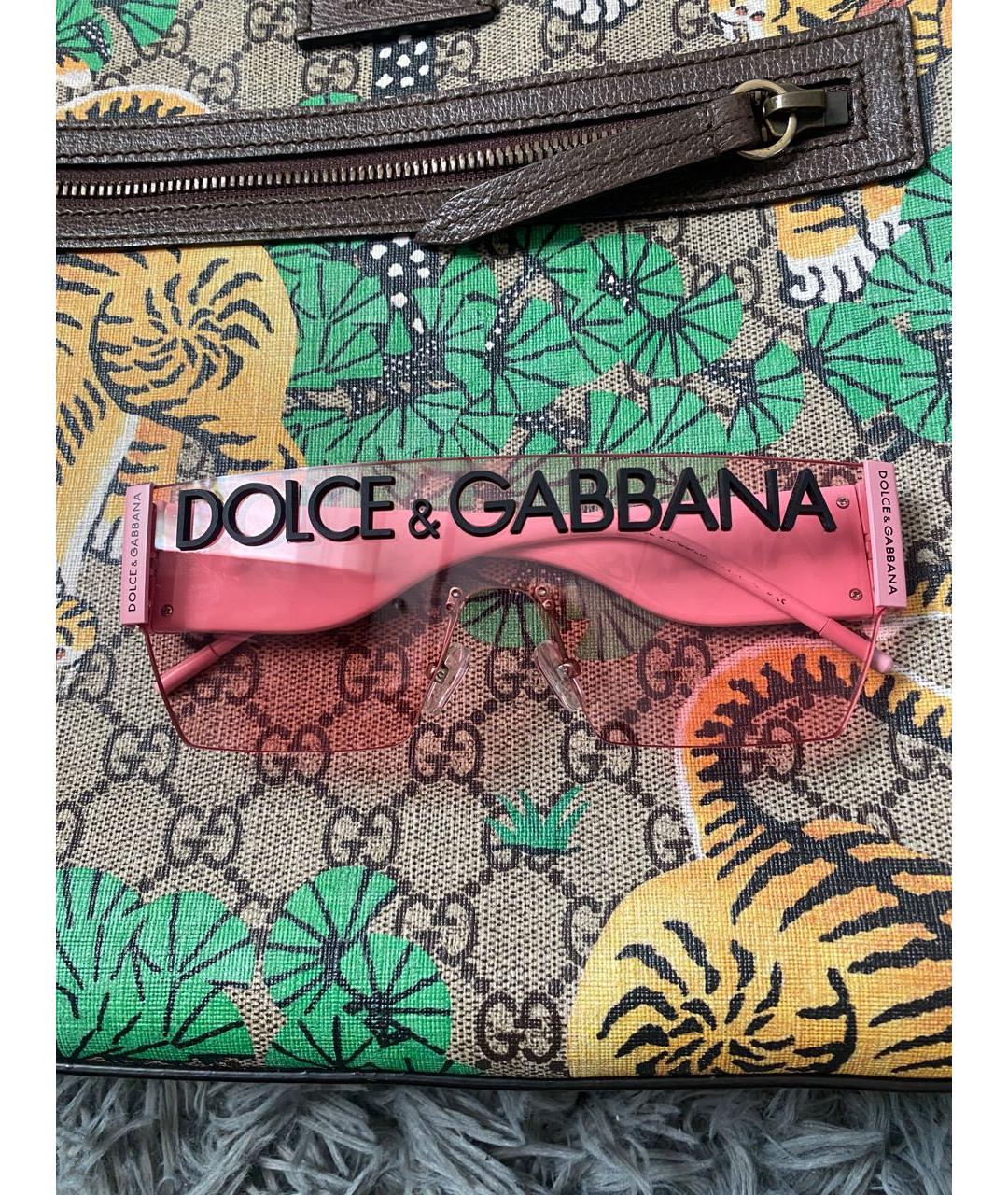 DOLCE&GABBANA Розовые пластиковые солнцезащитные очки, фото 2