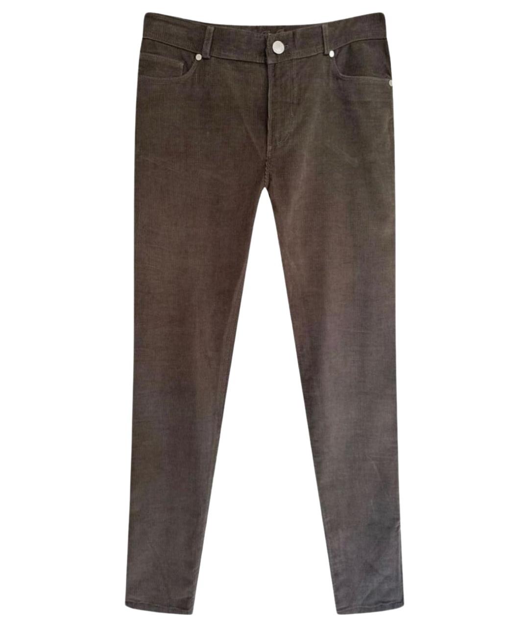LORO PIANA Коричневые велюровые брюки узкие, фото 1