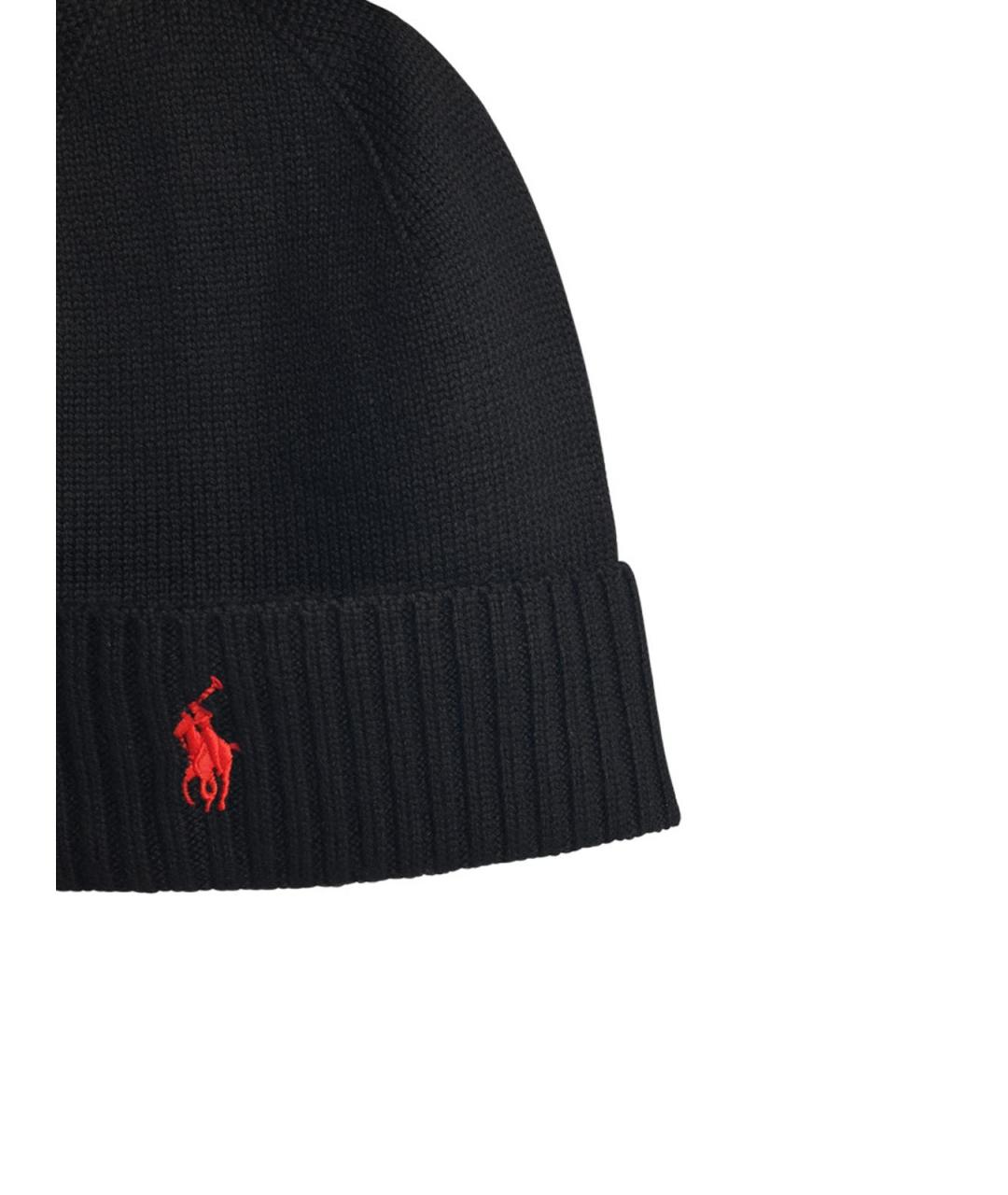 POLO RALPH LAUREN Черная шерстяная шапка, фото 3