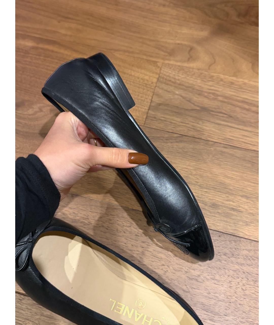 CHANEL Черные кожаные балетки, фото 7