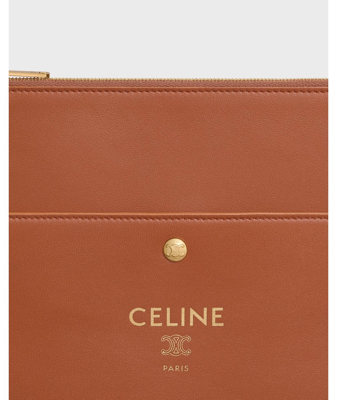 CELINE Коричневая кожаная сумка через плечо, фото 5