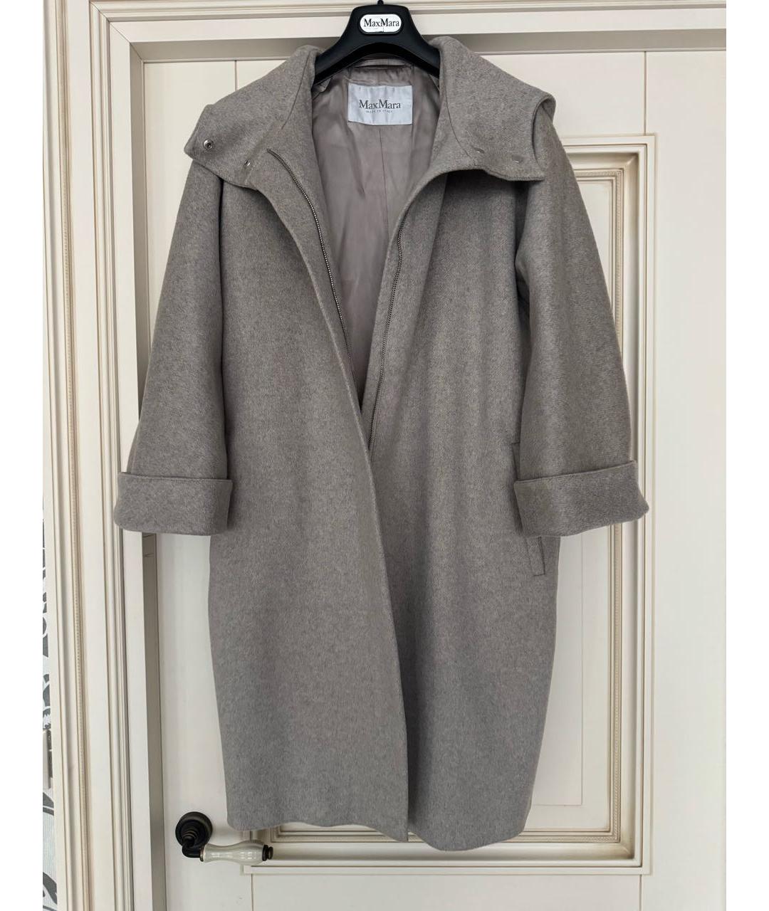 MAX MARA Серебряное кашемировое пальто, фото 9