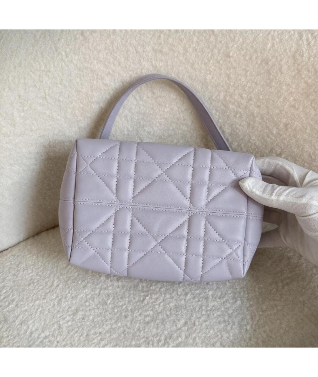 CHRISTIAN DIOR Фиолетовая кожаная сумка с короткими ручками, фото 4