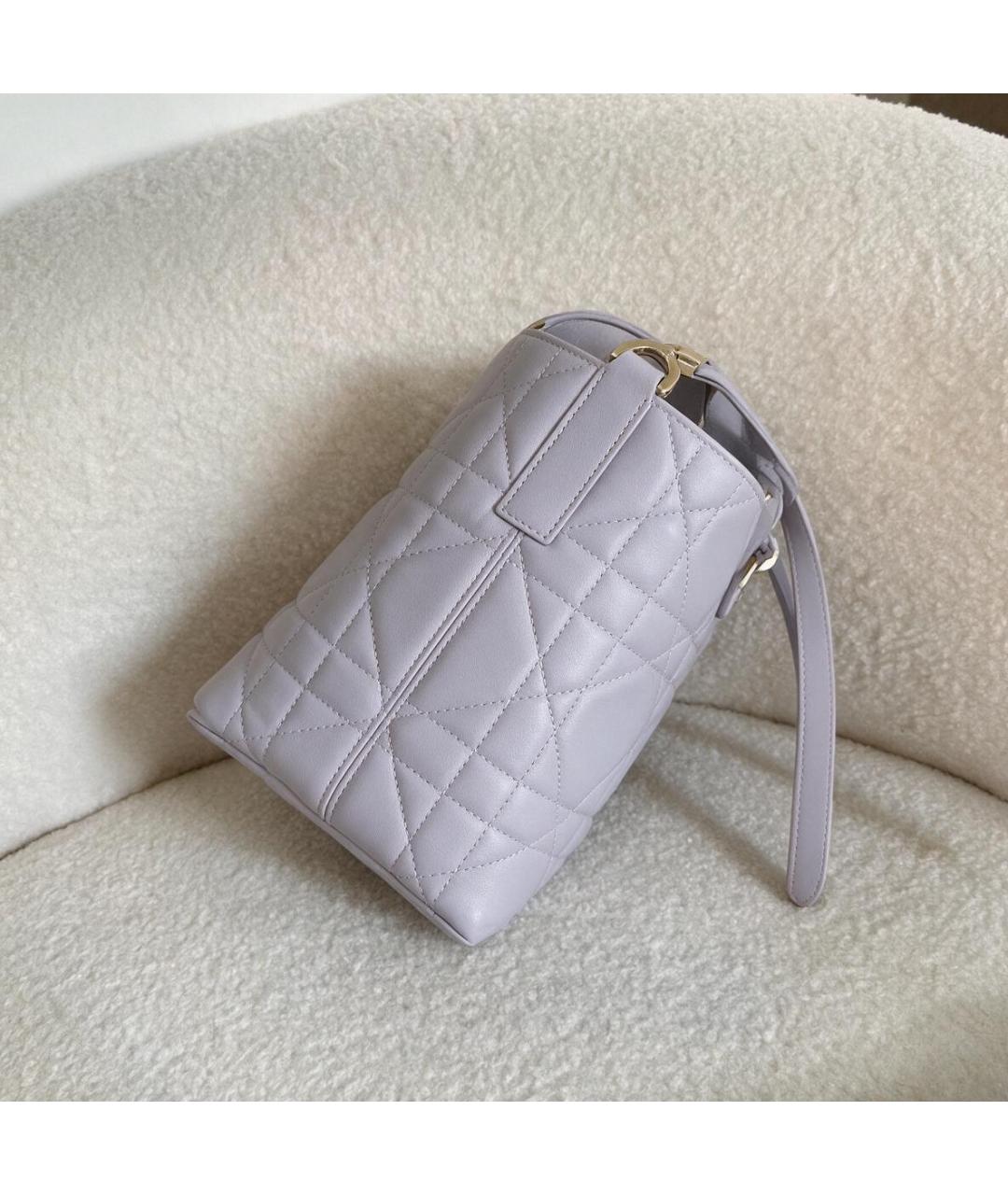 CHRISTIAN DIOR Фиолетовая кожаная сумка с короткими ручками, фото 2
