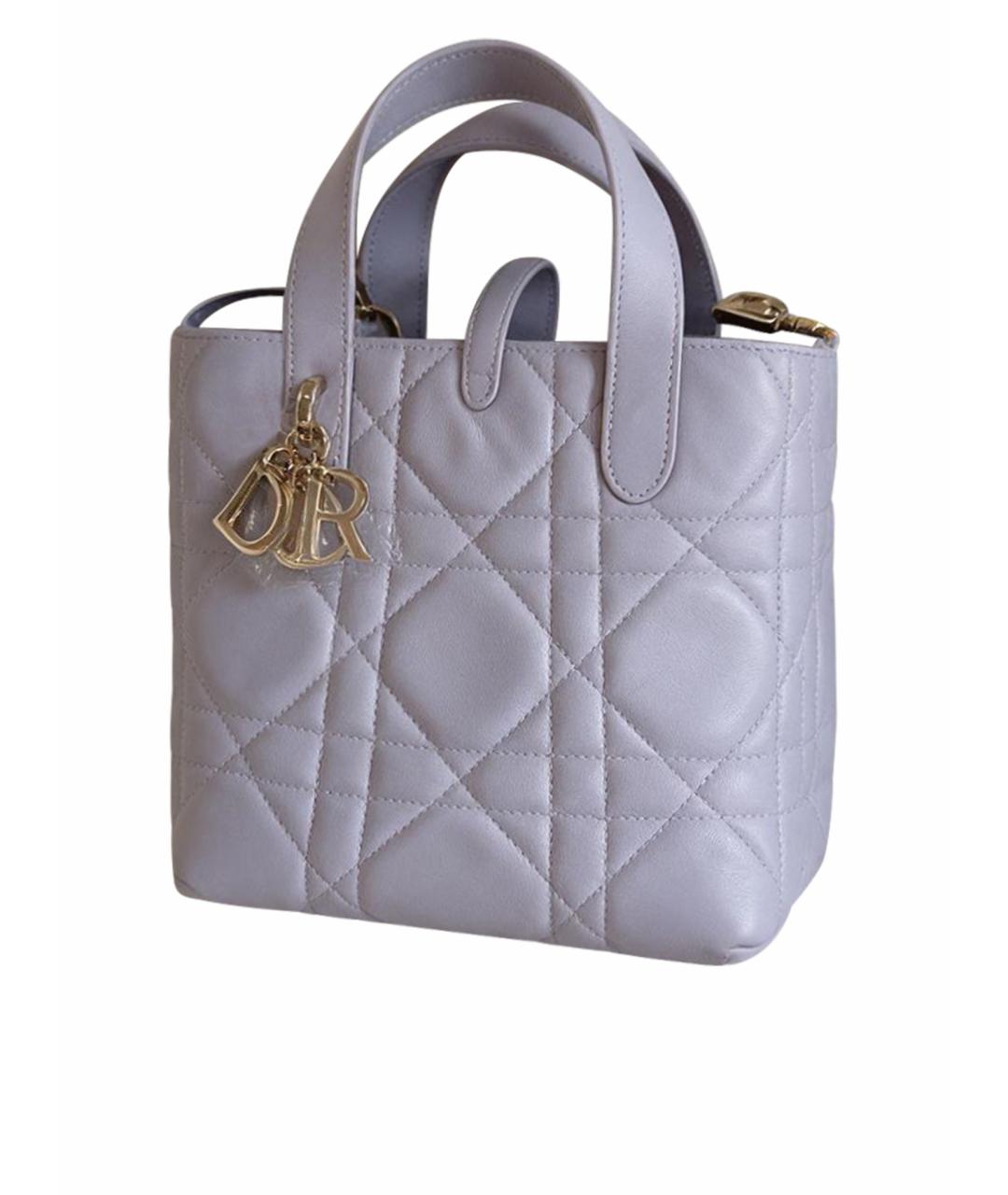 CHRISTIAN DIOR Фиолетовая кожаная сумка с короткими ручками, фото 1
