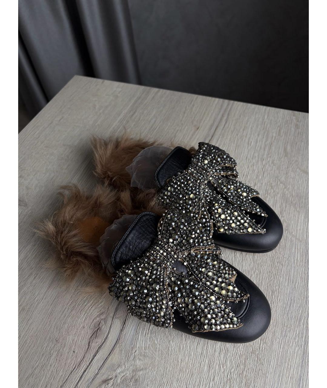 GUCCI Черные кожаные сабо, фото 4