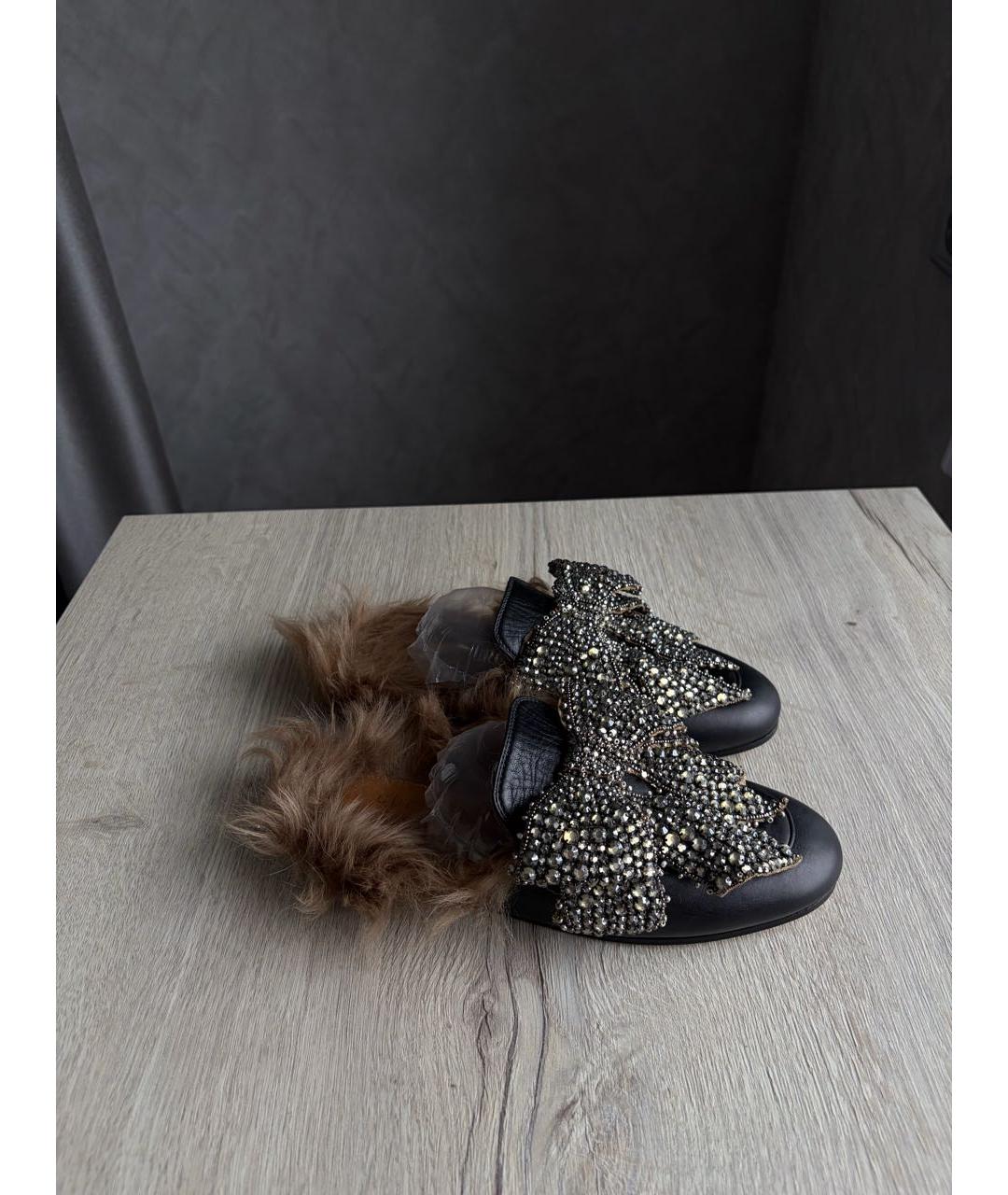 GUCCI Черные кожаные сабо, фото 2