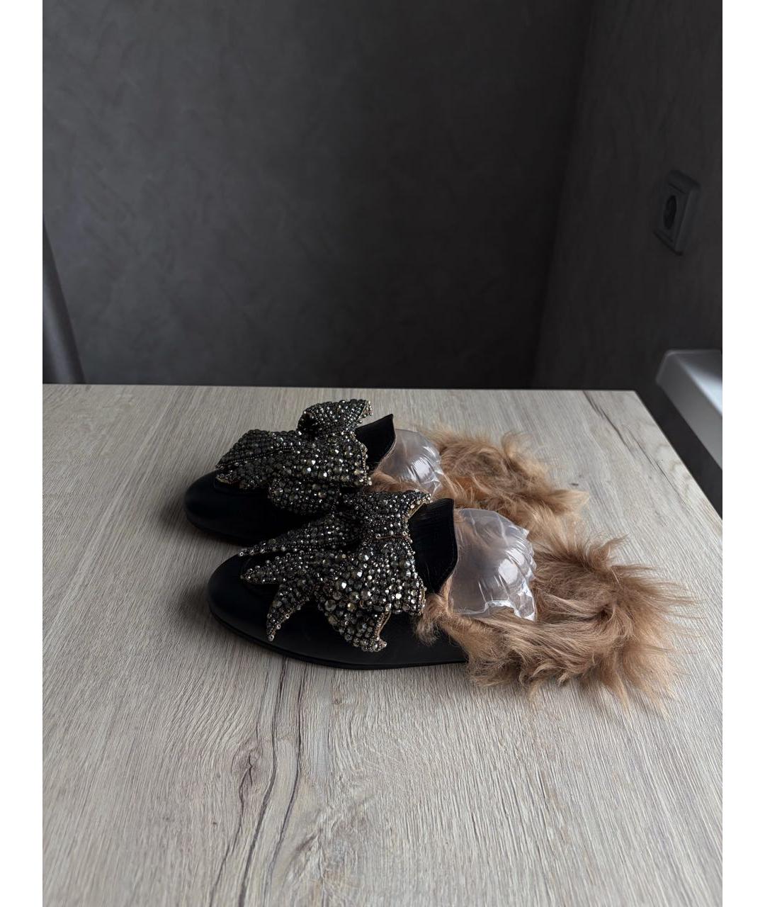GUCCI Черные кожаные сабо, фото 9