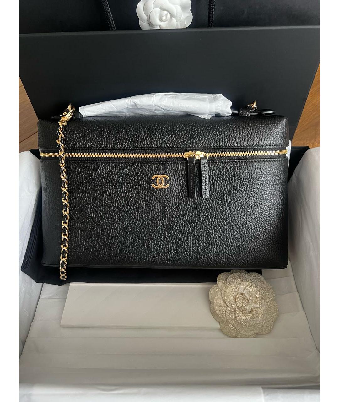 CHANEL Черная кожаная сумка через плечо, фото 8