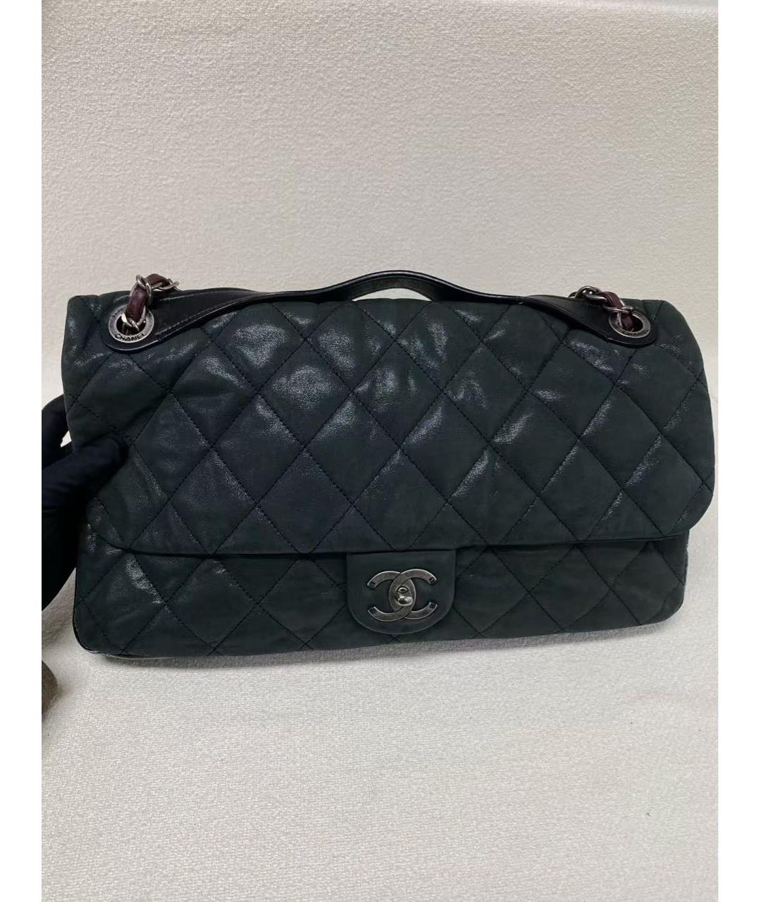 CHANEL Зеленая кожаная сумка через плечо, фото 8
