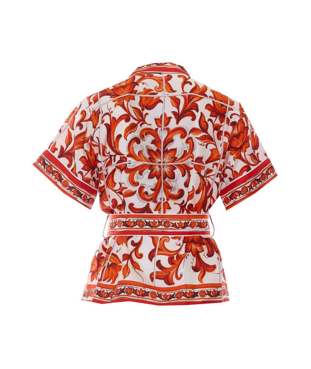 DOLCE&GABBANA Оранжевая шелковая рубашка, фото 2