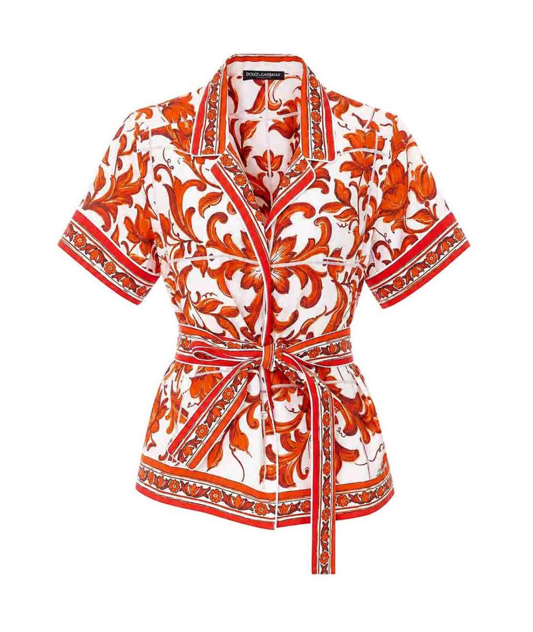 DOLCE&GABBANA Оранжевая шелковая рубашка, фото 1