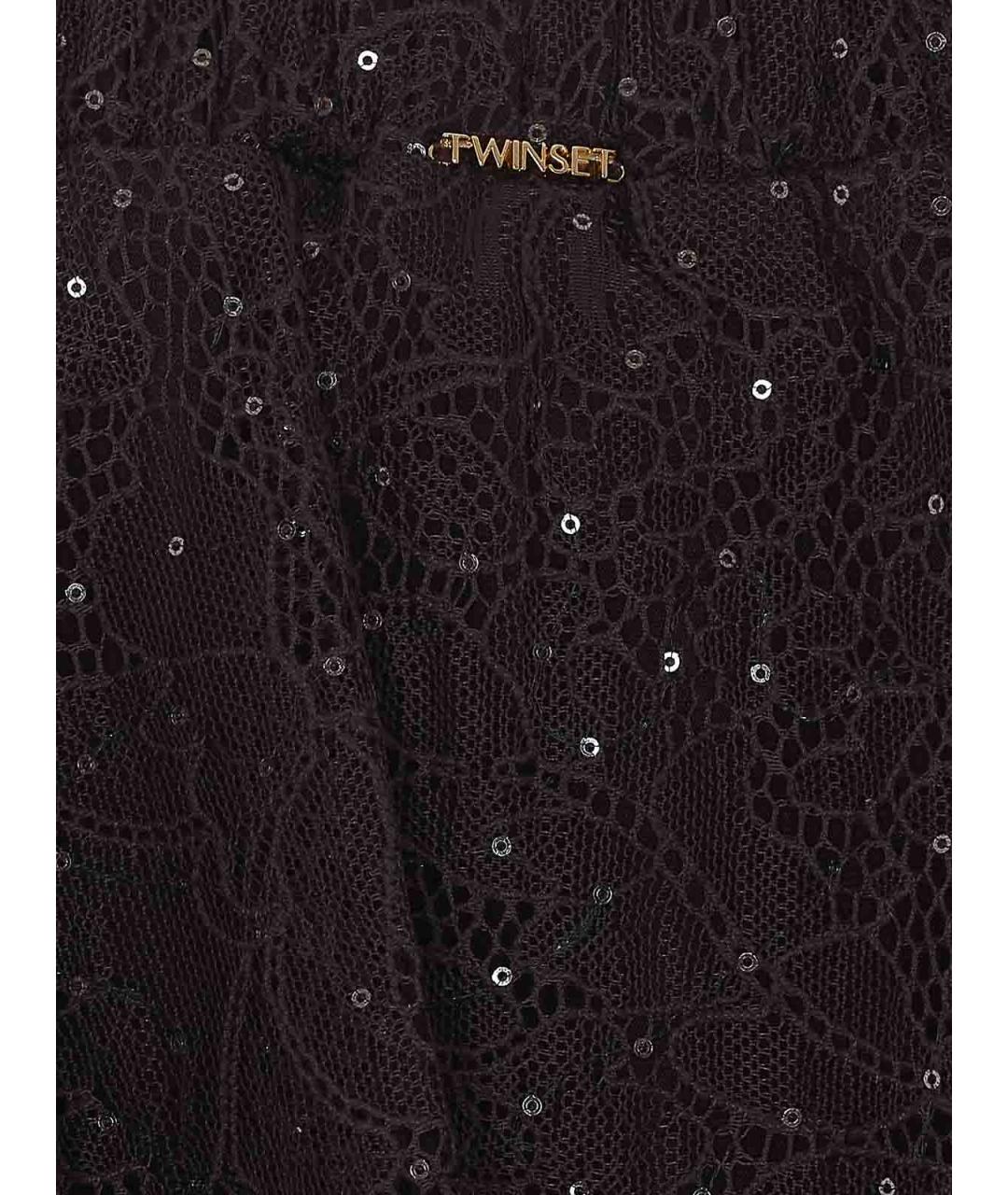 TWIN-SET Коричневая полиэстеровая юбка мини, фото 3