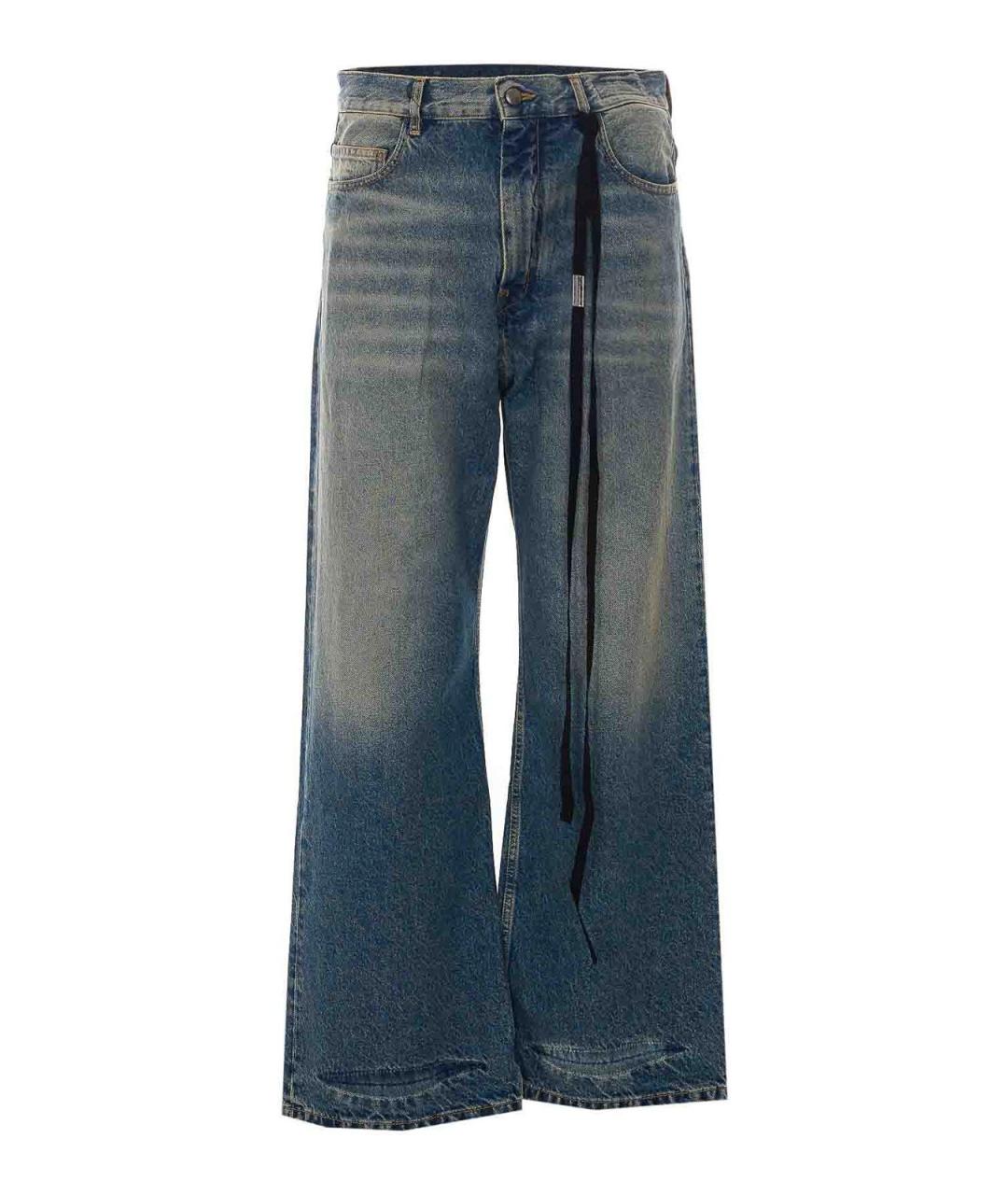 ANN DEMEULEMEESTER Хлопко-полиэстеровые прямые джинсы, фото 1