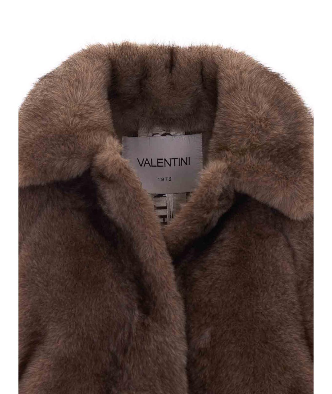 VALENTINI Коричневая полиэстеровая шуба, фото 4