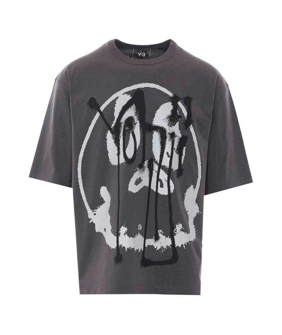 Y-3 Серая хлопковая футболка, фото 1
