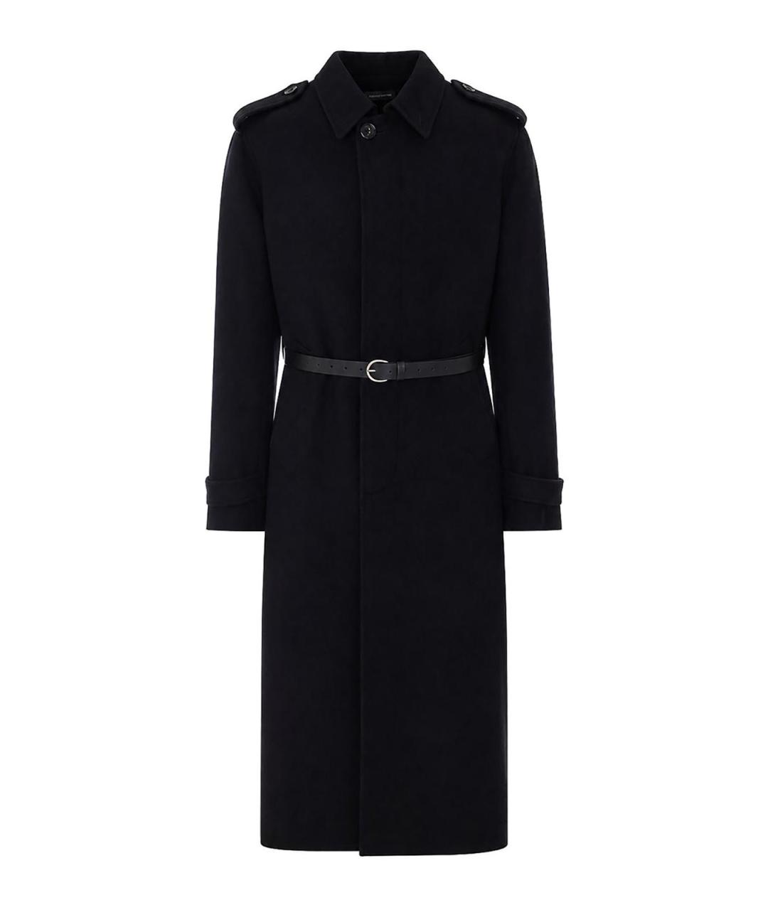 ANN DEMEULEMEESTER Черное шерстяное пальто, фото 1