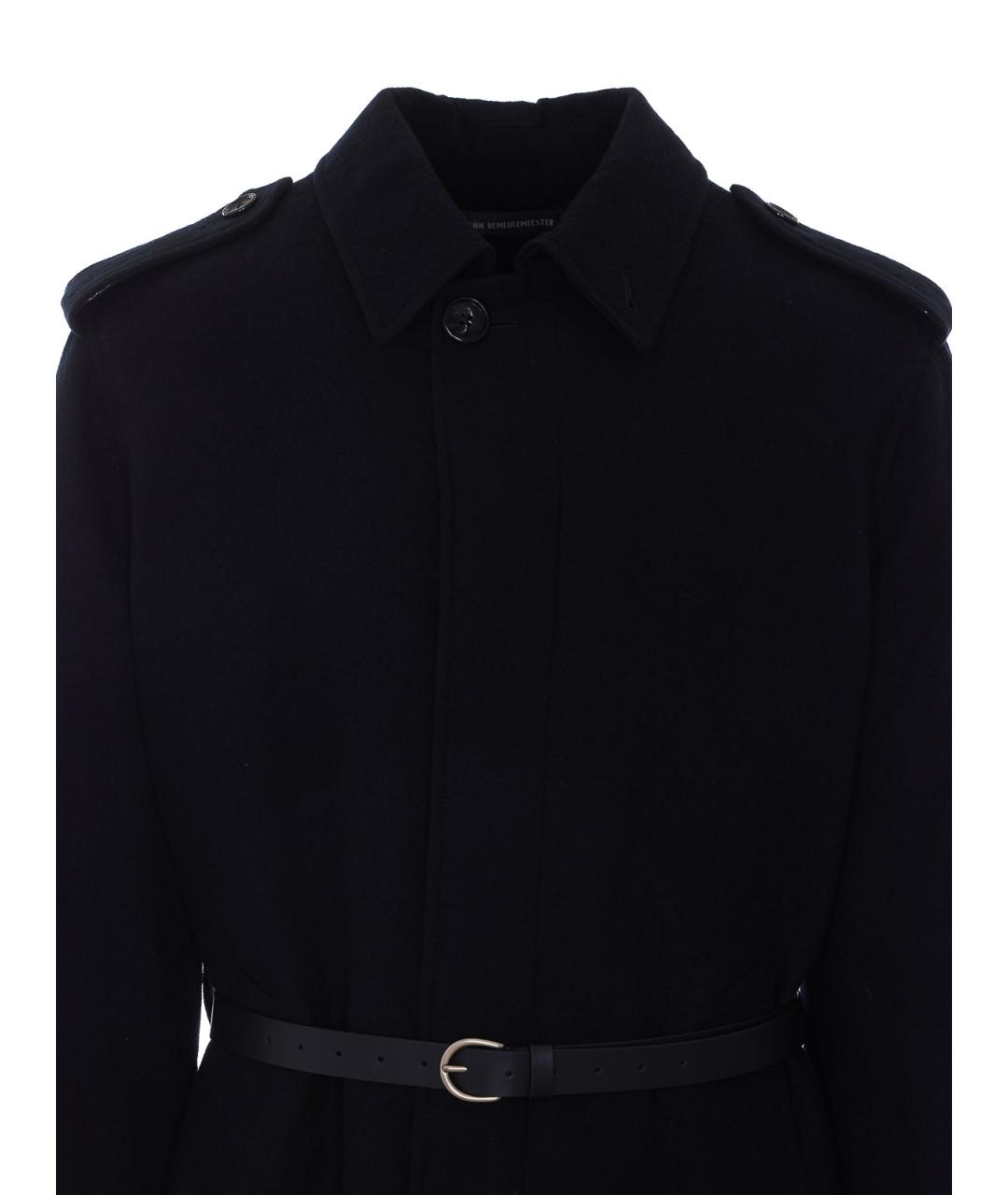 ANN DEMEULEMEESTER Черное шерстяное пальто, фото 4