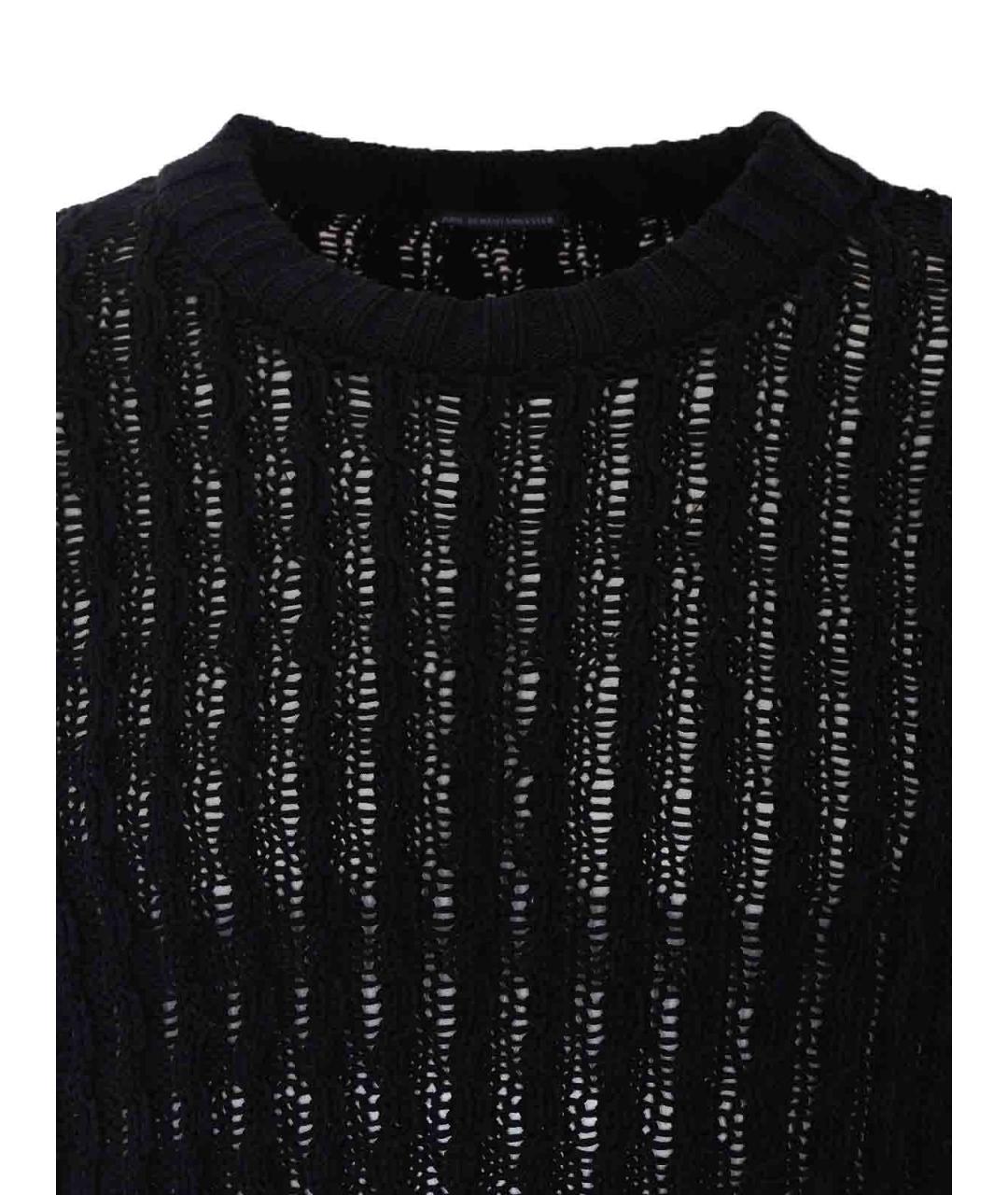 ANN DEMEULEMEESTER Черный хлопковый джемпер / свитер, фото 4