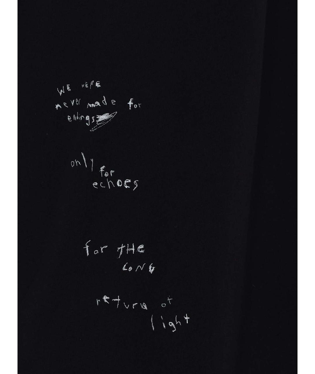 ANN DEMEULEMEESTER Черная хлопковая футболка, фото 3