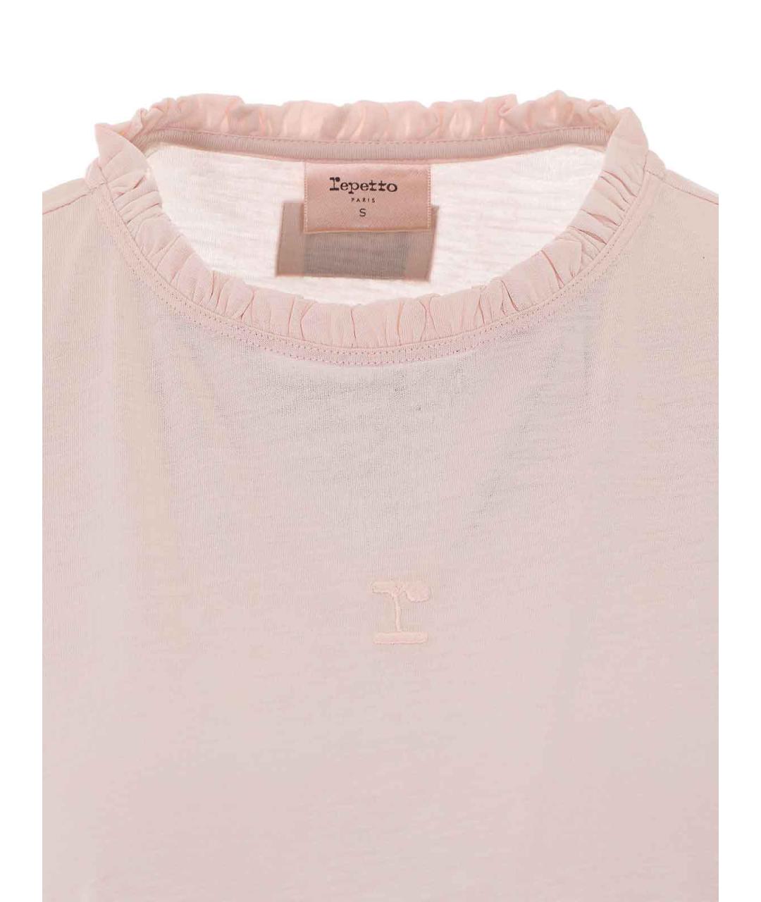 REPETTO Розовая хлопковая футболка, фото 4