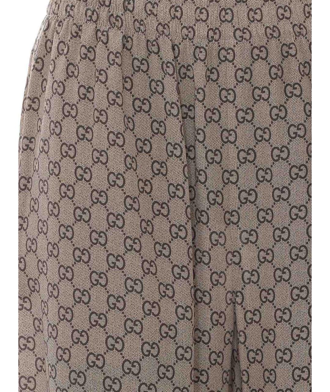 GUCCI Бежевые ацетатные брюки широкие, фото 4