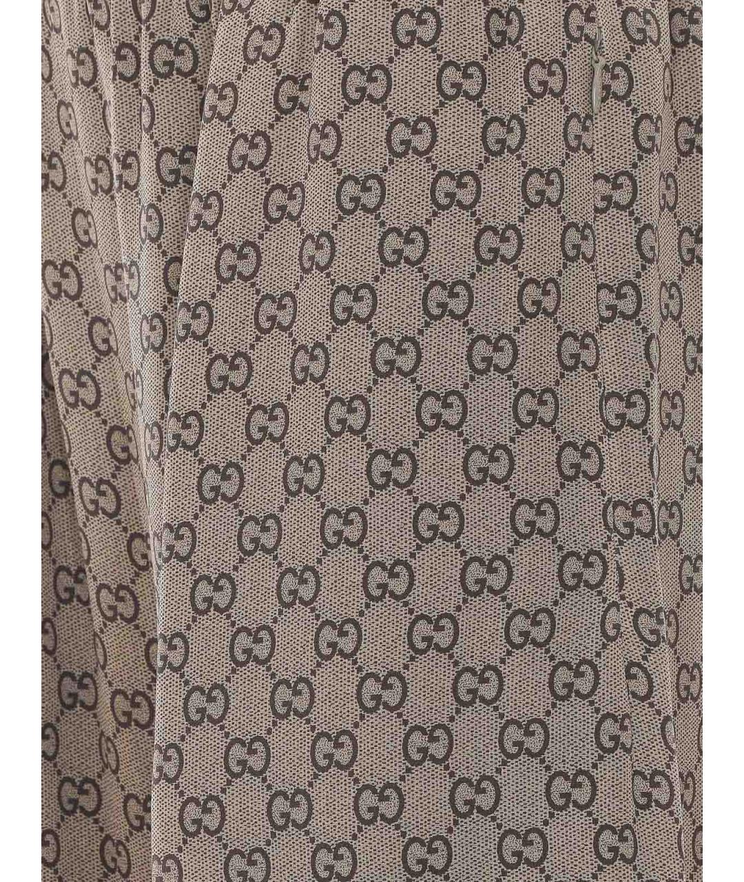 GUCCI Бежевые ацетатные брюки широкие, фото 3