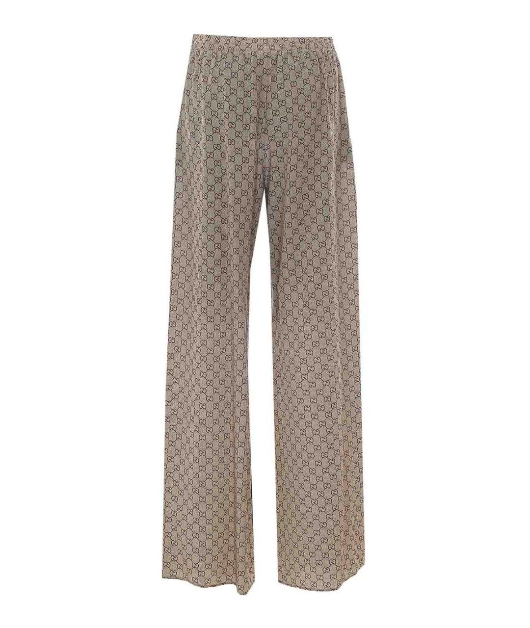 GUCCI Бежевые ацетатные брюки широкие, фото 2