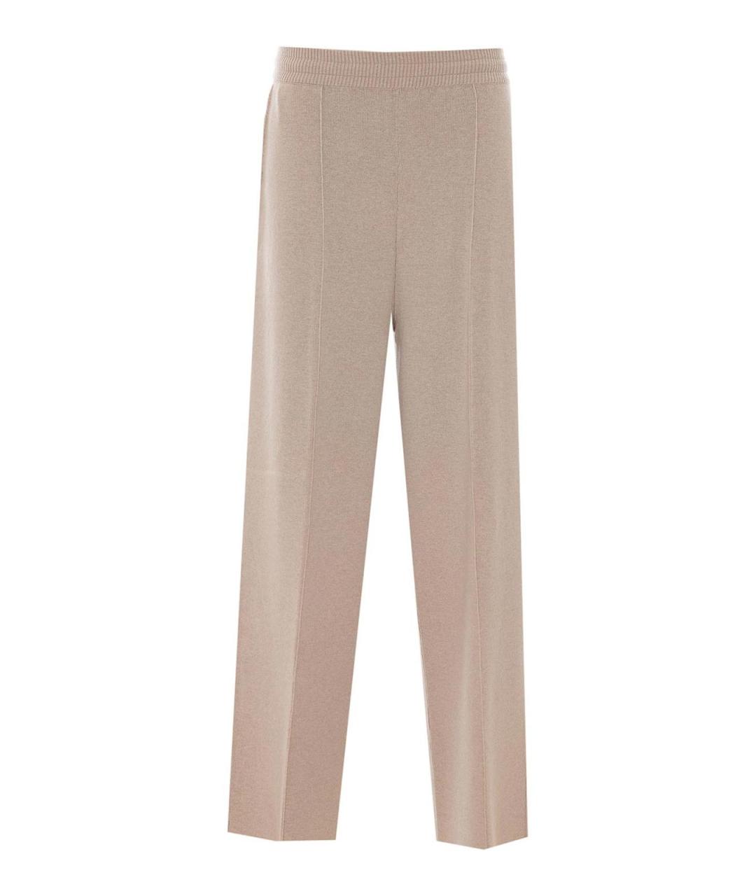 LANVIN Бежевые шерстяные прямые брюки, фото 1