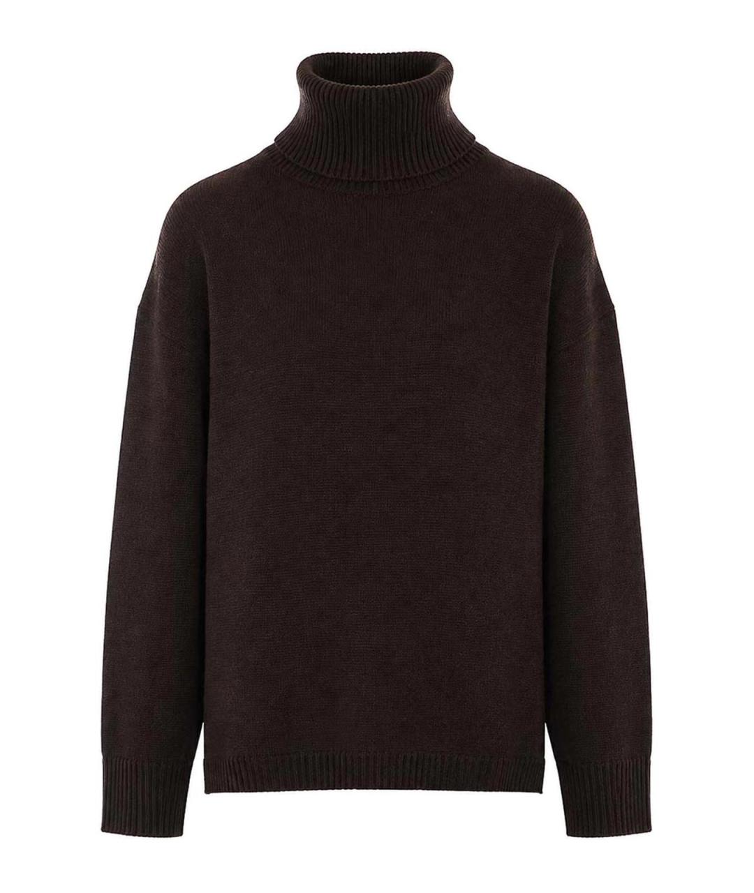 ALLUDE Коричневая шерстяная водолазка, фото 1