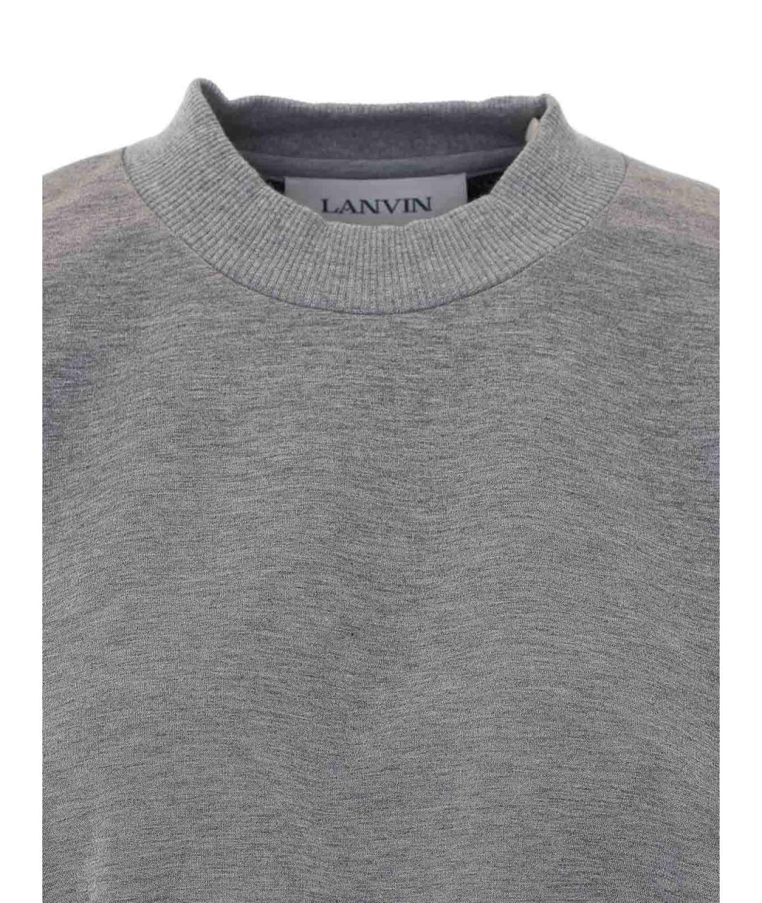 LANVIN Серый хлопковый джемпер / свитер, фото 4