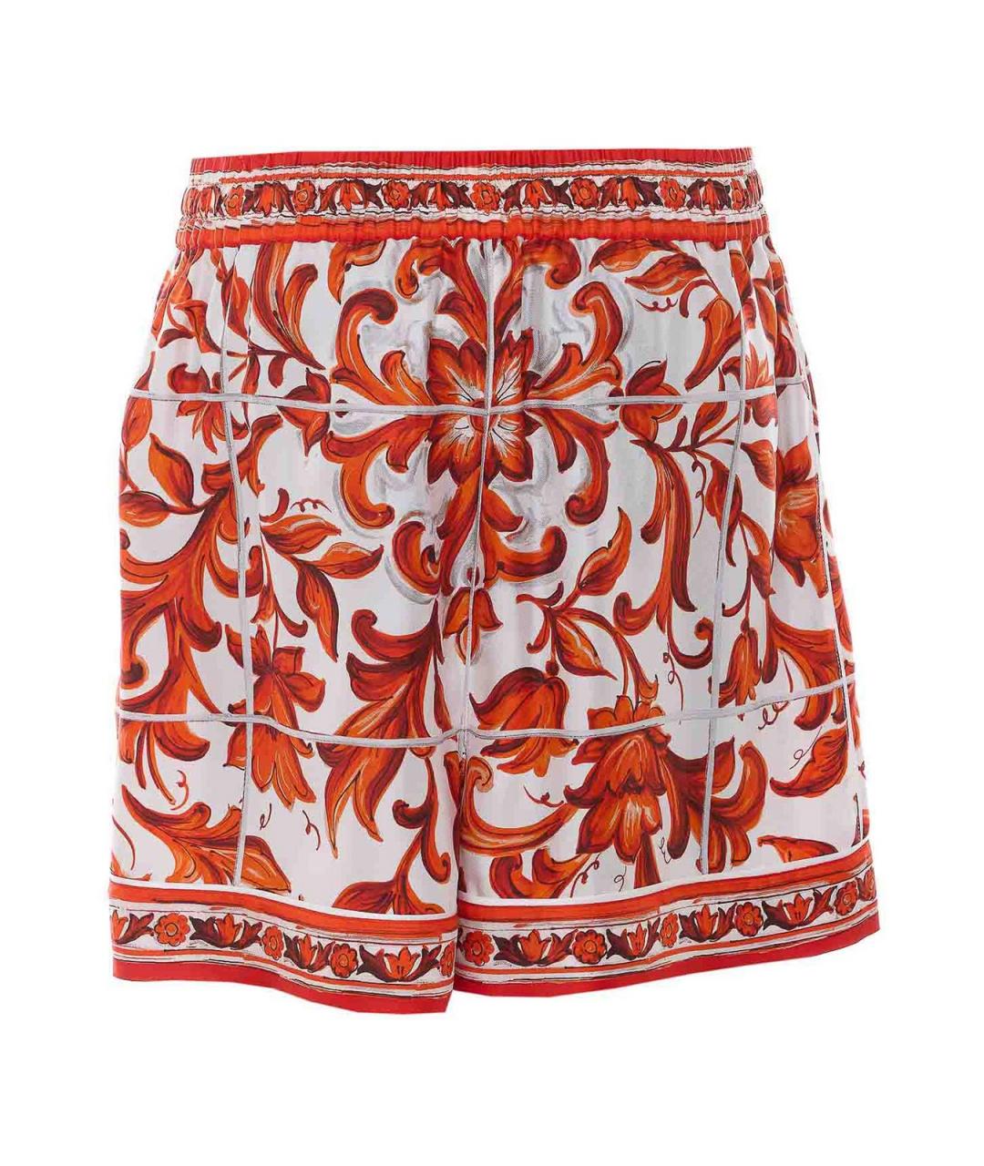 DOLCE&GABBANA Оранжевые шелковые шорты, фото 2