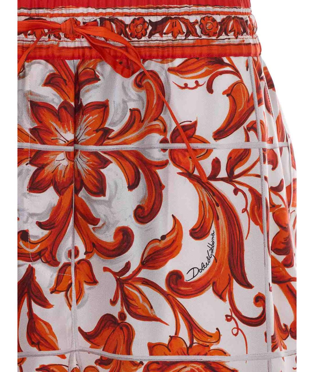DOLCE&GABBANA Оранжевые шелковые шорты, фото 4