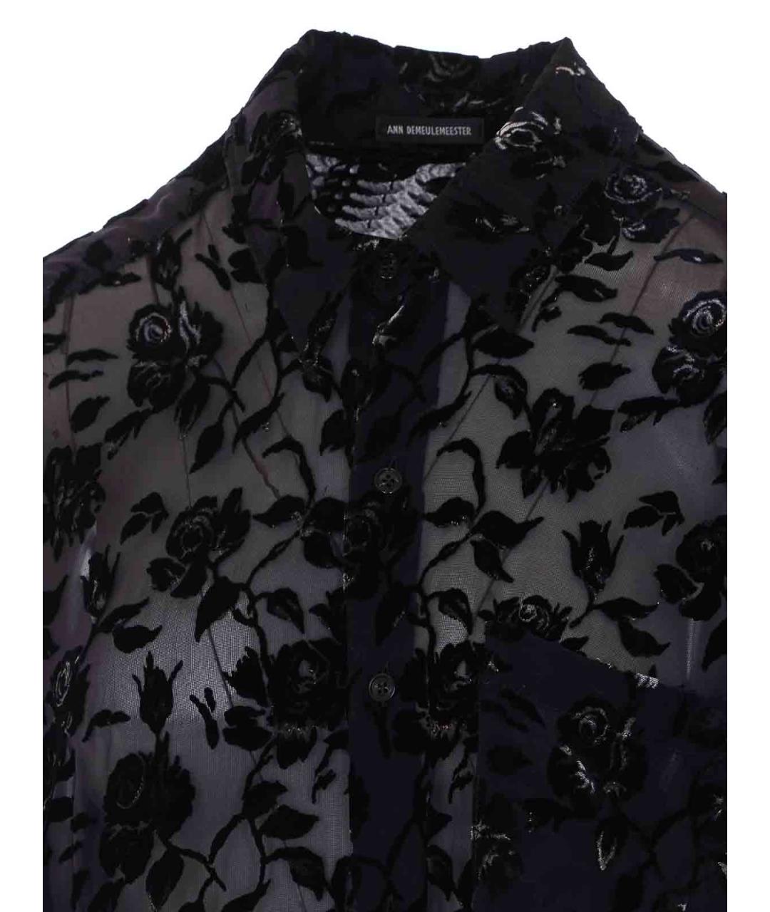 ANN DEMEULEMEESTER Черная шелковая рубашка, фото 3