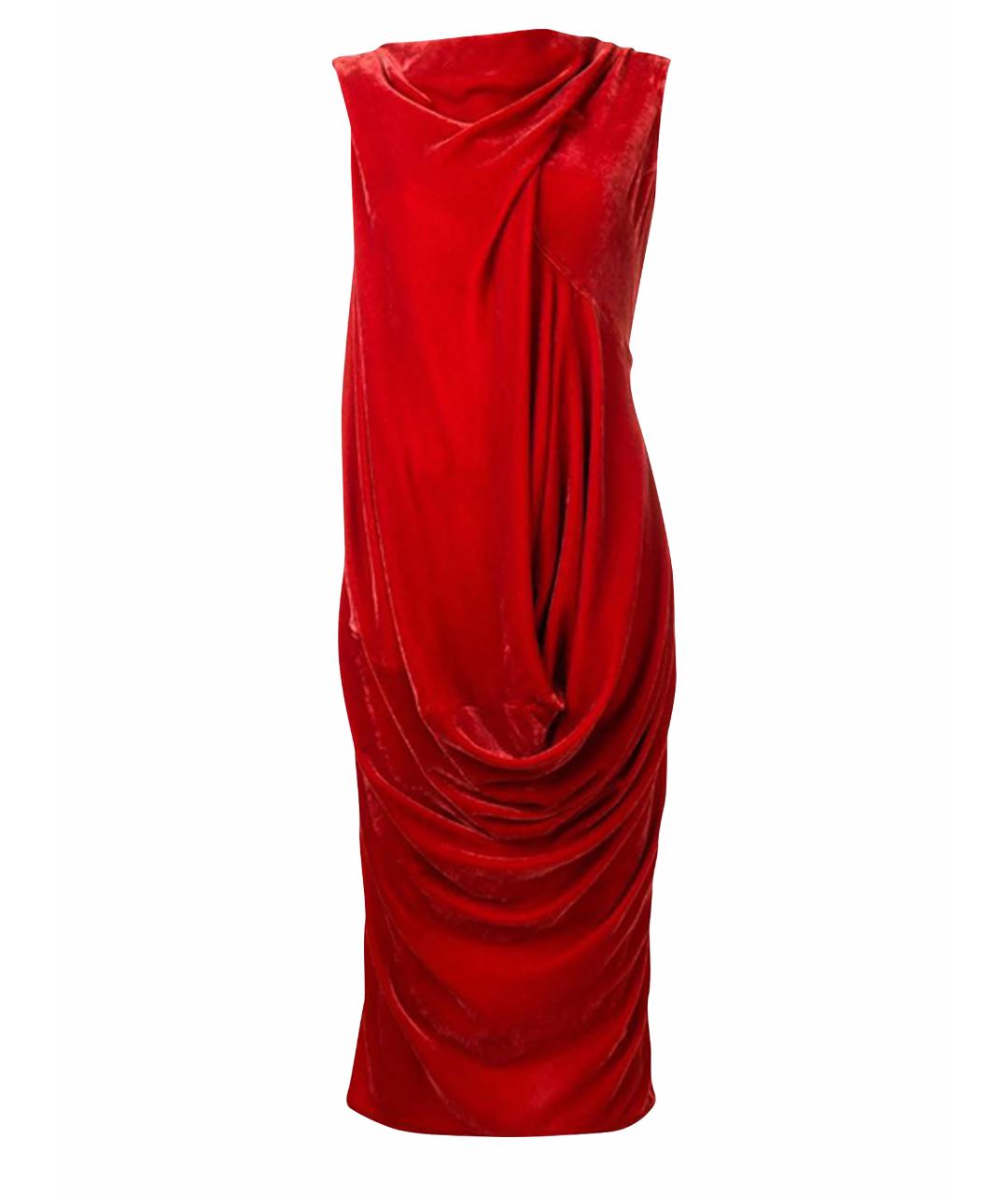 RICK OWENS Красное бархатное вечернее платье, фото 1