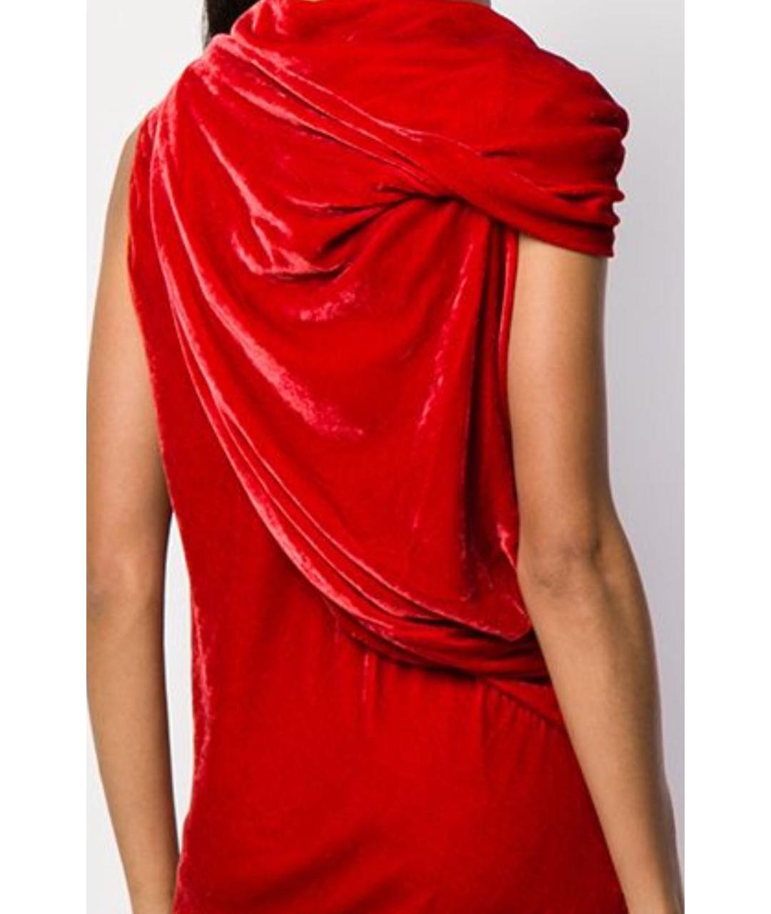 RICK OWENS Красное бархатное вечернее платье, фото 2