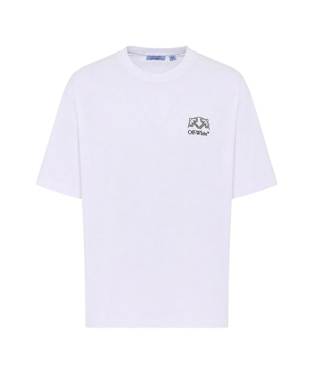 OFF-WHITE Белая хлопковая футболка, фото 1