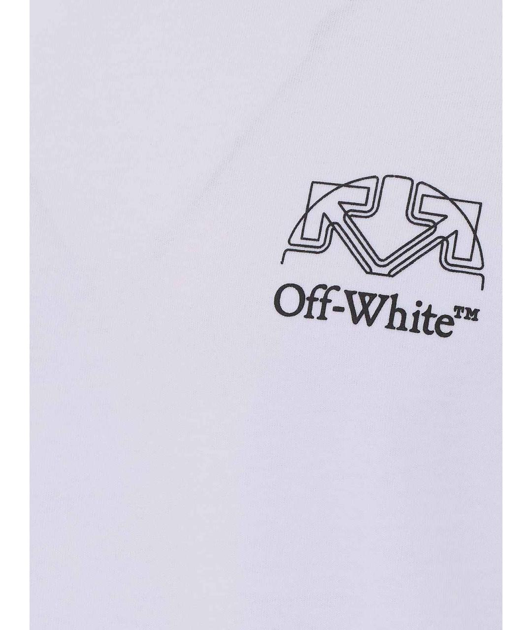 OFF-WHITE Белая хлопковая футболка, фото 3