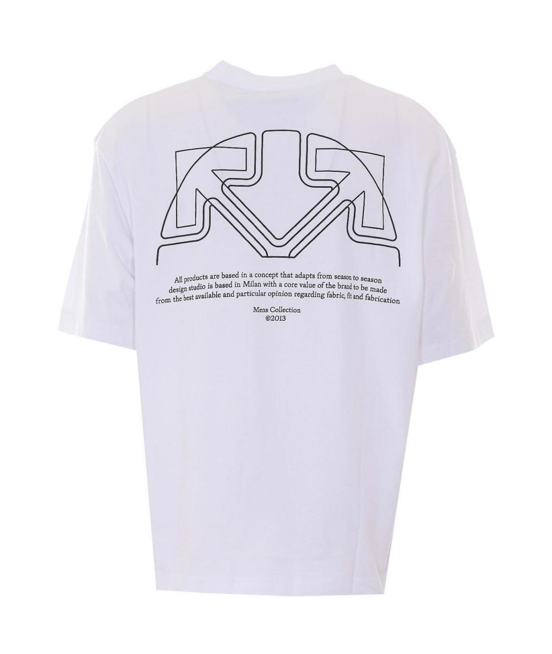 OFF-WHITE Белая хлопковая футболка, фото 2