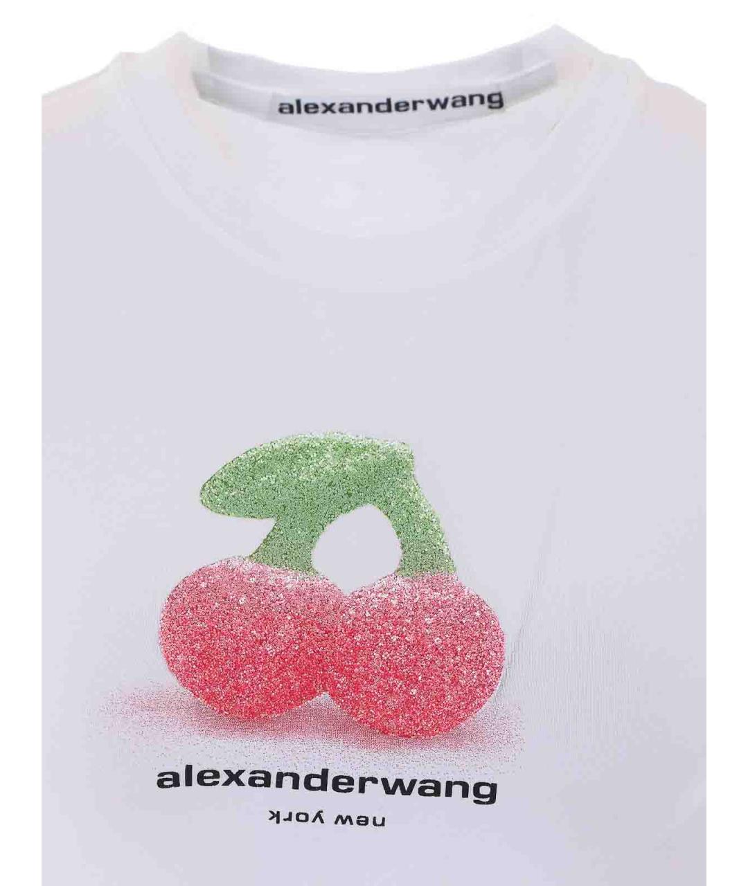 ALEXANDER WANG Белая хлопковая футболка, фото 4