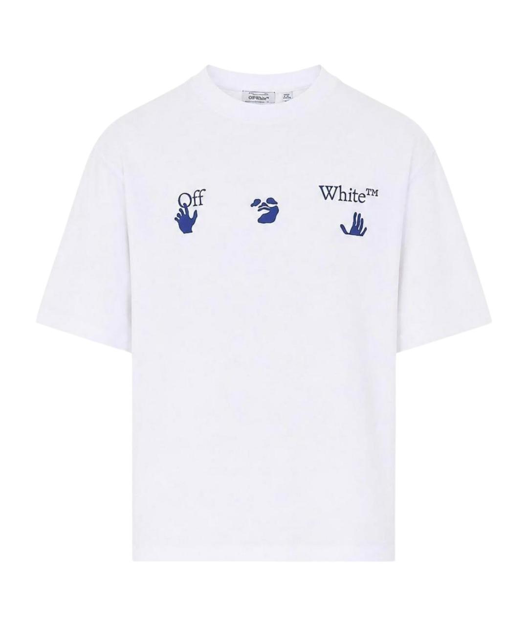 OFF-WHITE Белая хлопковая футболка, фото 1