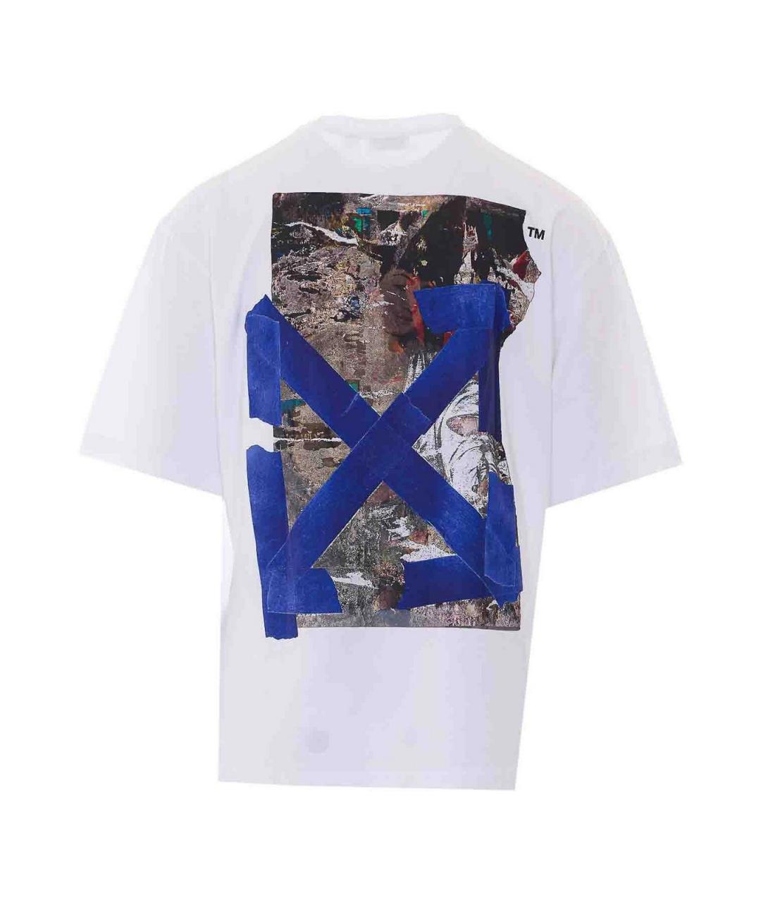 OFF-WHITE Белая хлопковая футболка, фото 2