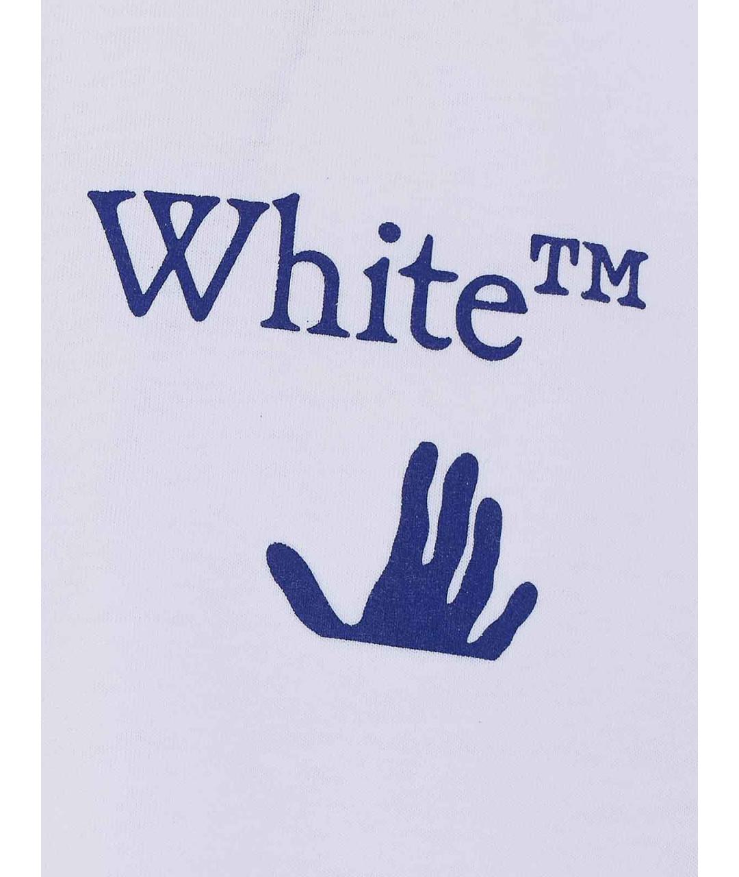 OFF-WHITE Белая хлопковая футболка, фото 3
