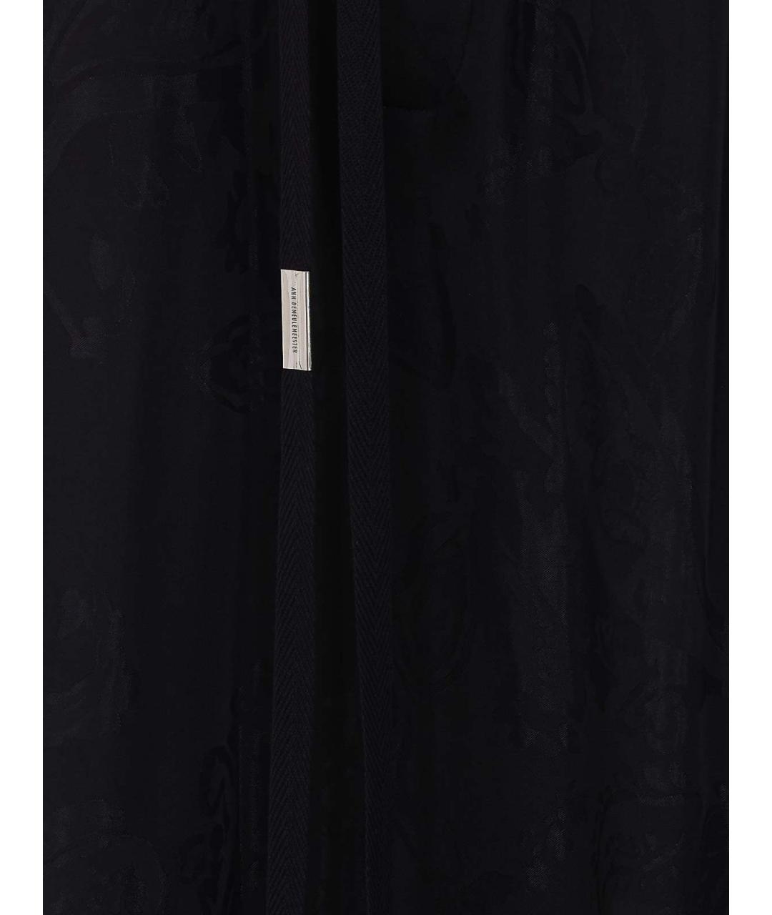 ANN DEMEULEMEESTER Черные хлопковые брюки широкие, фото 3