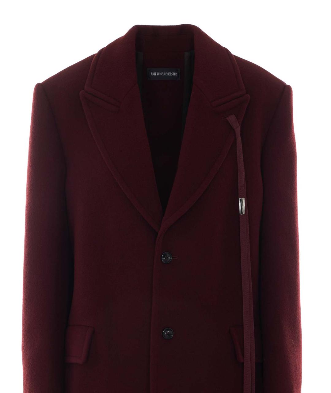 ANN DEMEULEMEESTER Бордовое хлопковое пальто, фото 4