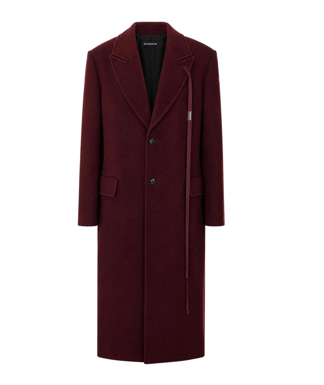 ANN DEMEULEMEESTER Бордовое хлопковое пальто, фото 1