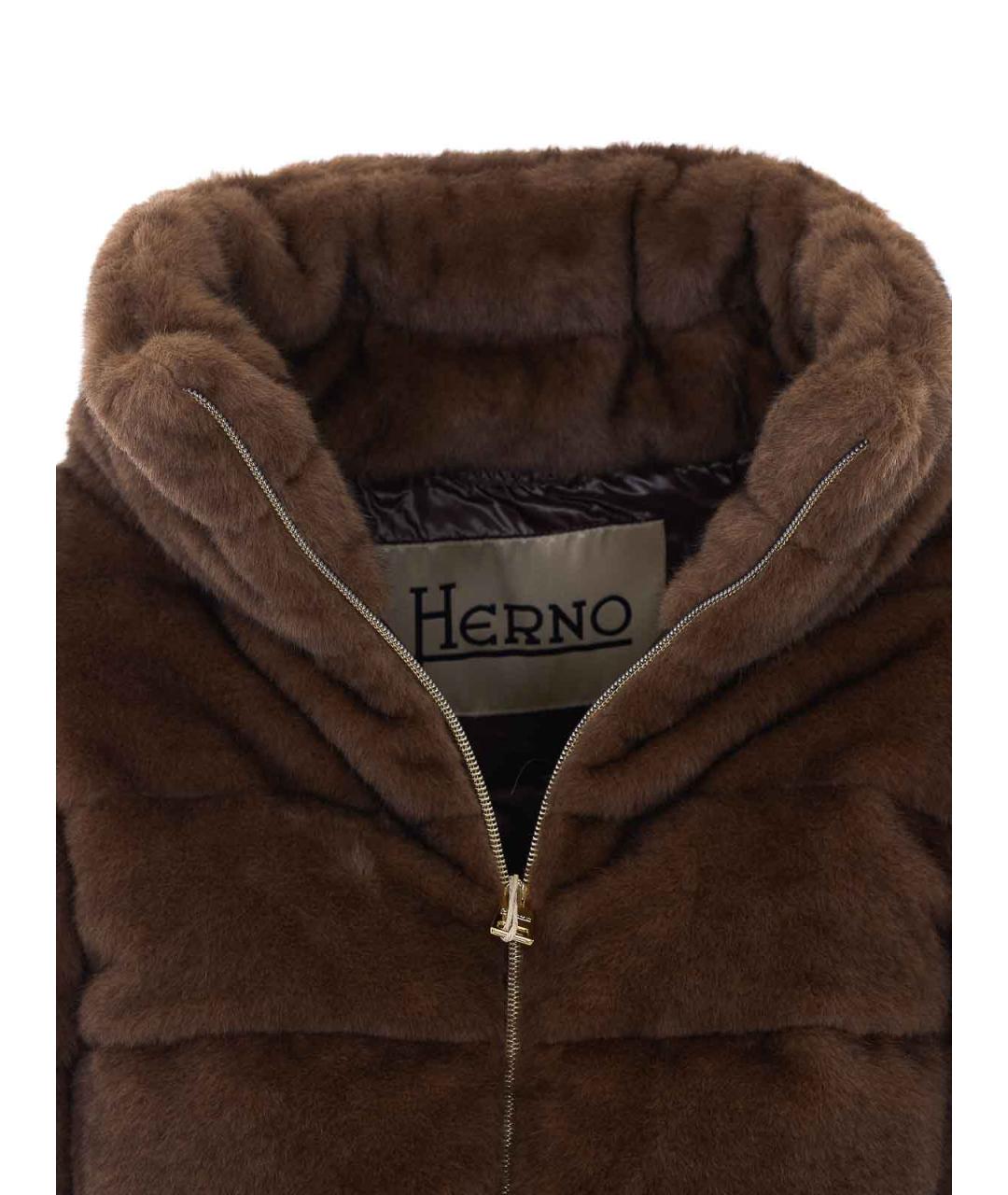 HERNO Коричневый пуховик, фото 4