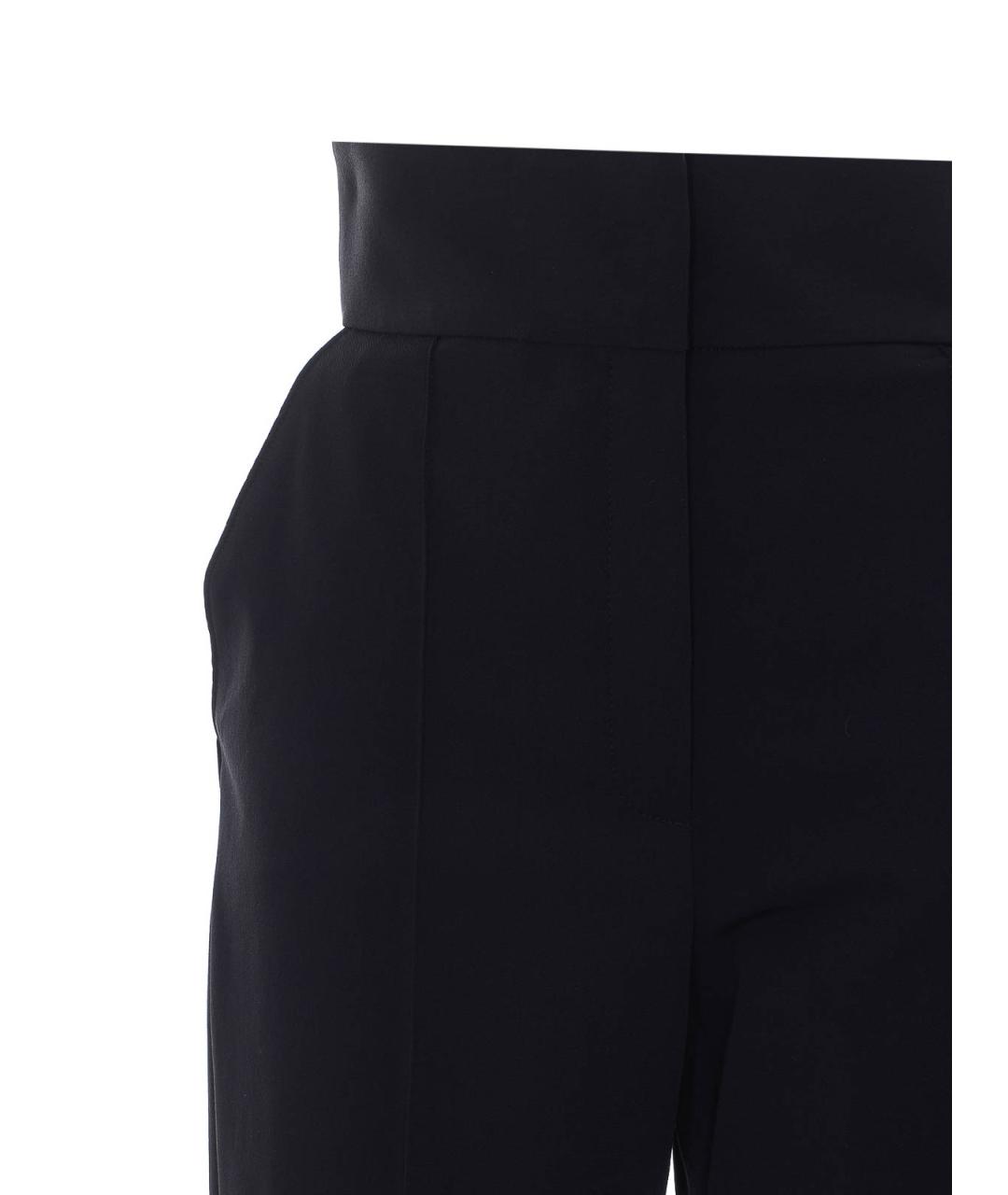 ELISABETTA FRANCHI Черные полиэстеровые прямые брюки, фото 4